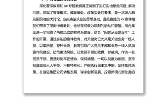 集團警示教育專題組織生活會個人發言提綱范文