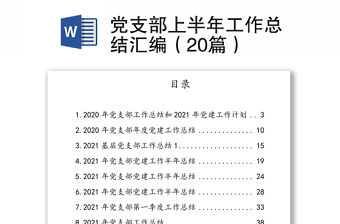 黨支部上半年工作總結(jié)匯編（20篇）