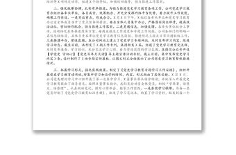 X公司黨史學習教育階段工作報告