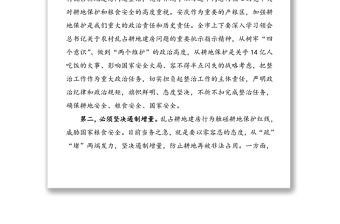 在全市農(nóng)村亂占耕地建房問(wèn)題整治工作上的講話范文