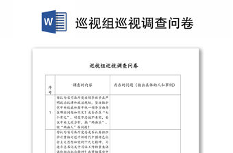 巡視組巡視調查問卷