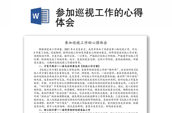 參加巡視工作的心得體會