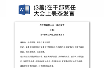 2021离任表态发言