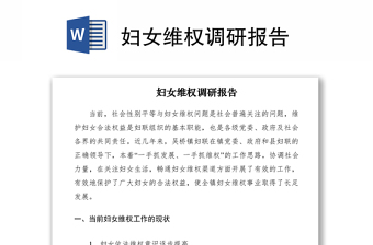 2021婦女維權(quán)調(diào)研報(bào)告