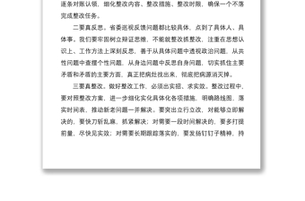 2021巡视整改专题民主生活会总结讲话（巡察整改民主生活会讲话）