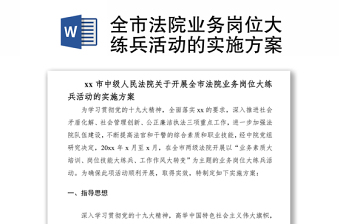 2021全市法院業(yè)務(wù)崗位大練兵活動(dòng)的實(shí)施方案