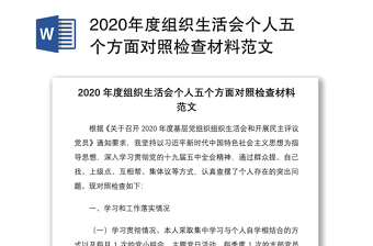 2022年度组织生活个人问题和整改清单