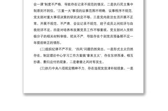 2020年領導班子巡察整改專題民主生活會對照檢查材料