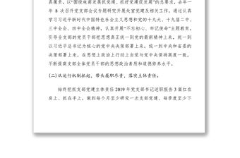 2019年黨支部書記述職述責報告