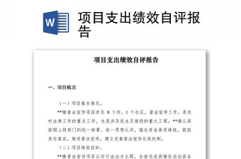 2021項目支出績效自評報告