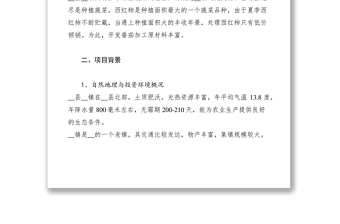 2021番茄加工廠項目建議書