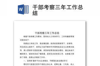 2021干部考察三年工作總結