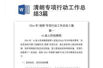 2021清朗專項行動工作總結(jié)3篇