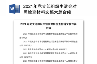 2022年党支部支委会对照检查材料