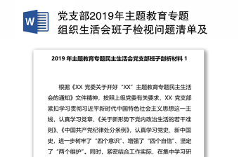 2022年度商会党支部组织生活会班子检视