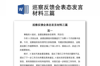 2021巡察反饋會表態發言材料三篇