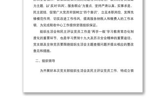 2021黨支部組織生活會和民主評議黨員活動方案2篇
