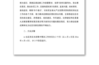 2021社區(qū)巡察整改方案xx社區(qū)黨總支部巡察反饋問題整改落實(shí)工作方案范文社區(qū)黨委參考