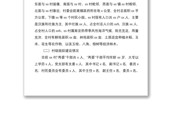 2021xx村調研報告范文（駐村第一書記）