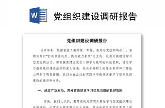 2021黨組織建設調研報告