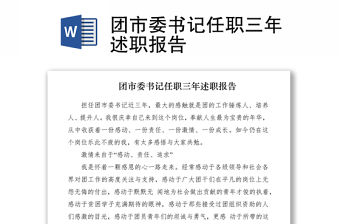 2021團市委書記任職三年述職報告