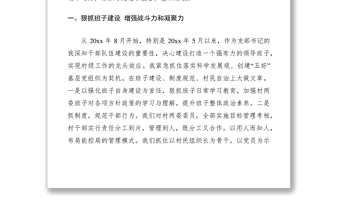 2021XXXX年村支書述職報告