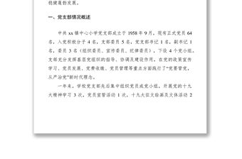 2021學(xué)校黨支部XXXX年民主生活會(huì)專題匯報(bào)