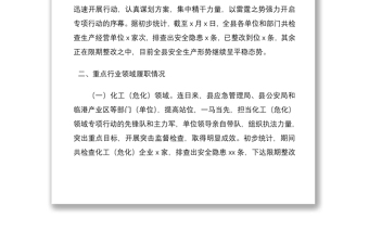 2021全縣安全生產(chǎn)事故隱患大排查大整治專項行動開展情況通報