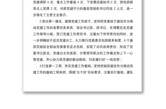 2021黨委書記上半年抓黨建工作述職報告