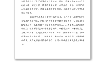 2021民警隊伍管理調(diào)研報告