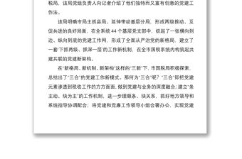 2021稅務局黨建工作亮點工作經驗材料范文3篇