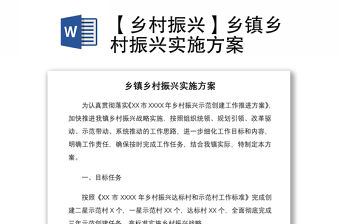 2021【鄉村振興】鄉鎮鄉村振興實施方案