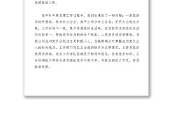 2021【領導講話】公司黨支部書記在X市書記面對面談黨建工作研討會上的發言