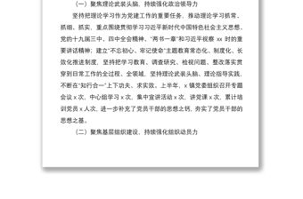 鄉鎮2020年上半年黨建工作總結及下半年工作計劃