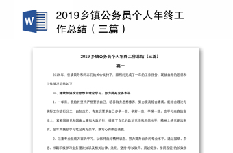 2019鄉(xiāng)鎮(zhèn)公務(wù)員個(gè)人年終工作總結(jié)（三篇）