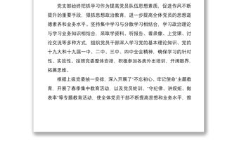 2021【黨支部三年工作總結】在黨支部換屆黨員大會上的工作報告