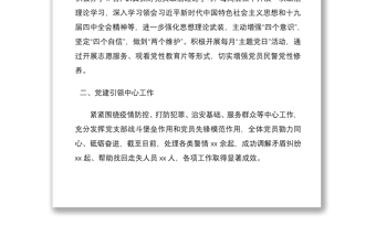 2021公安局派出所黨支部書記抓基層黨建工作述職報告范文2篇