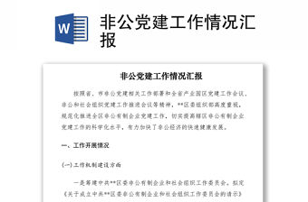 2021非公黨建工作情況匯報