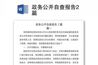 2021政務公開自查報告2篇