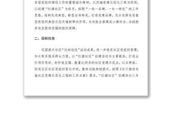 2021社區(qū)黨建示范化工作實(shí)施方案（“紅色工程”助推“紅旗社區(qū)”創(chuàng)建工作方案）