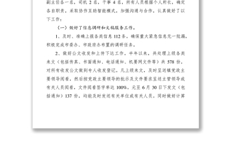 2021黨政綜合辦公室XXXX年上半年工作總結(jié)