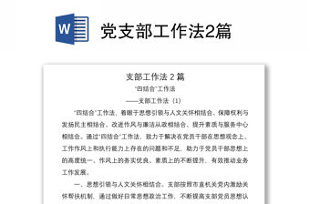 2021黨支部工作法2篇