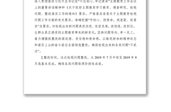 2021不忘初心牢記使命主題教育檢視問題整改方案（第一批、第二批）