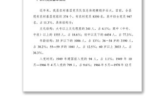 2021農(nóng)村黨員調(diào)研報告