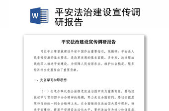 2021平安法治建設宣傳調(diào)研報告