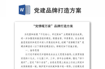 2021黨建品牌打造方案