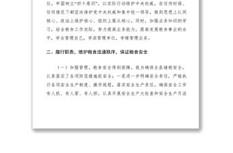 2021XXXX年糧食局年終述職報告
