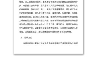 2021配合省委第X巡視組X巡視的工作方案