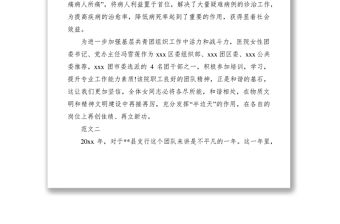 2021XXXX年先進集體事跡材料范文