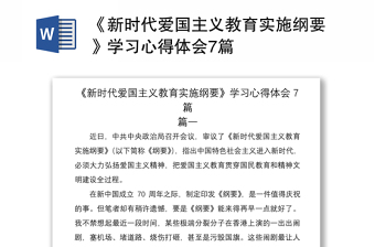 2021《新時(shí)代愛國主義教育實(shí)施綱要》學(xué)習(xí)心得體會7篇